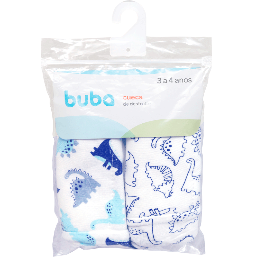 Kit Cuecas de Desfralde Dino, 2 unidades, Tamanho M - Buba