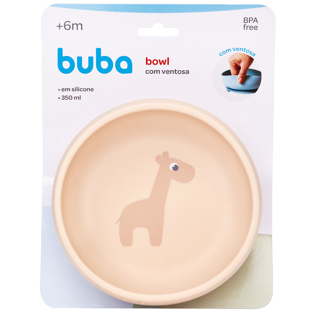 Bowl em Silicone com Ventosa Bege, Cloudy - Buba