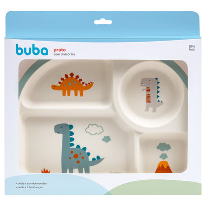 Prato com Divisórias Buba Magic - Dino