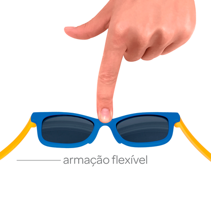 Oculos de Sol Azul/Amarelo - P