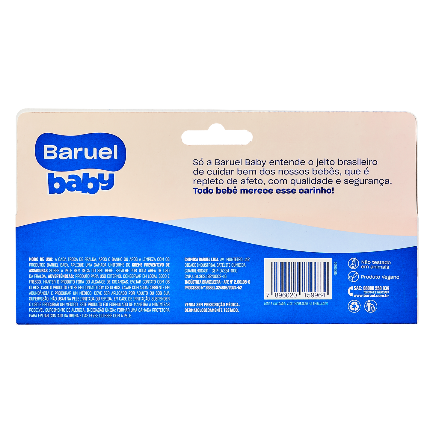 Creme Preventivo de Assaduras com Oleo de Amendoas, 90g - Baruel Baby