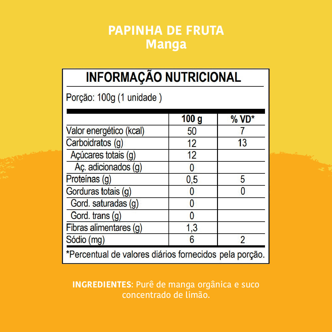 Papinha Orgânica, Manga, 100g - Papapá
