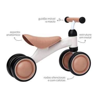 Bicicleta de Equilibrio 4 Rodas - Bege