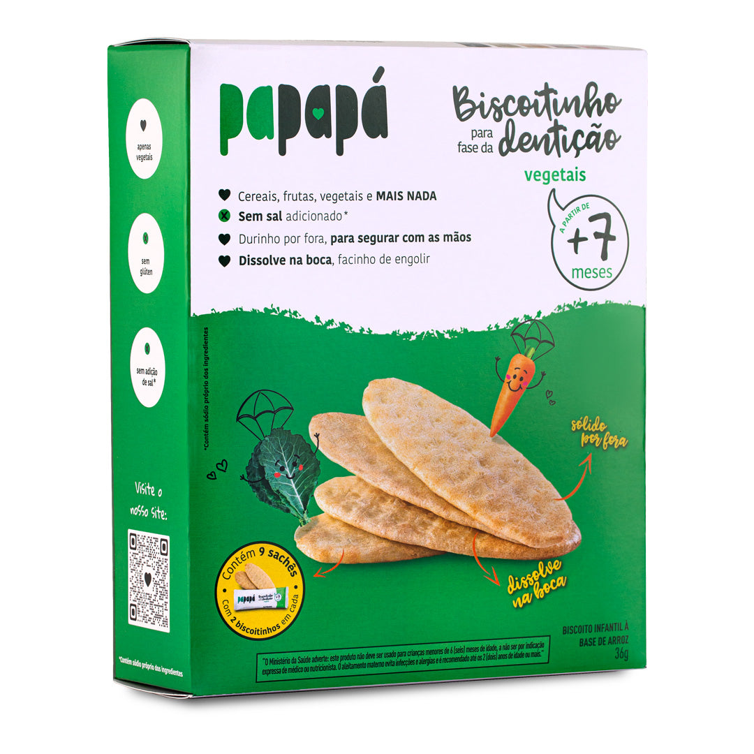 Biscoitinho para fase da Dentição, Vegetais, 36g - Papapá