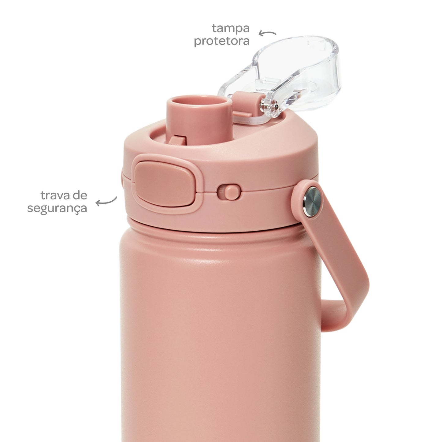 Copo Termico Parede Dupla, 600ml, Rose - Buba