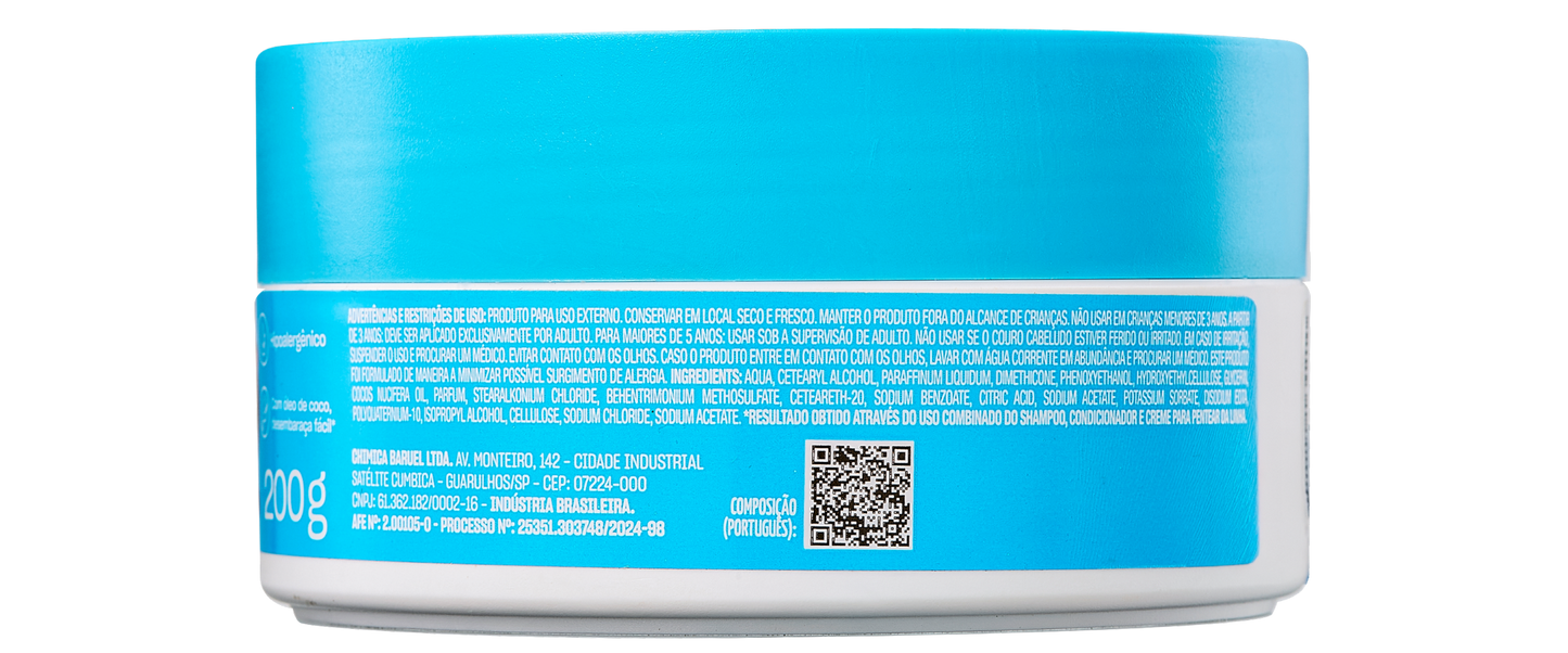 Creme para Pentear Cabelos Crespos, 200g - Baruel Baby