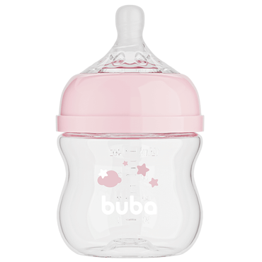 Mamadeira Easy Flow Nuvem Rosa, 120ml, Anticolica - Buba