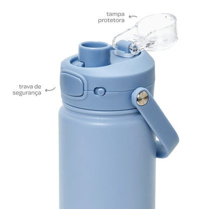 Copo Termico Parede Dupla, 600ml, Azul - Buba