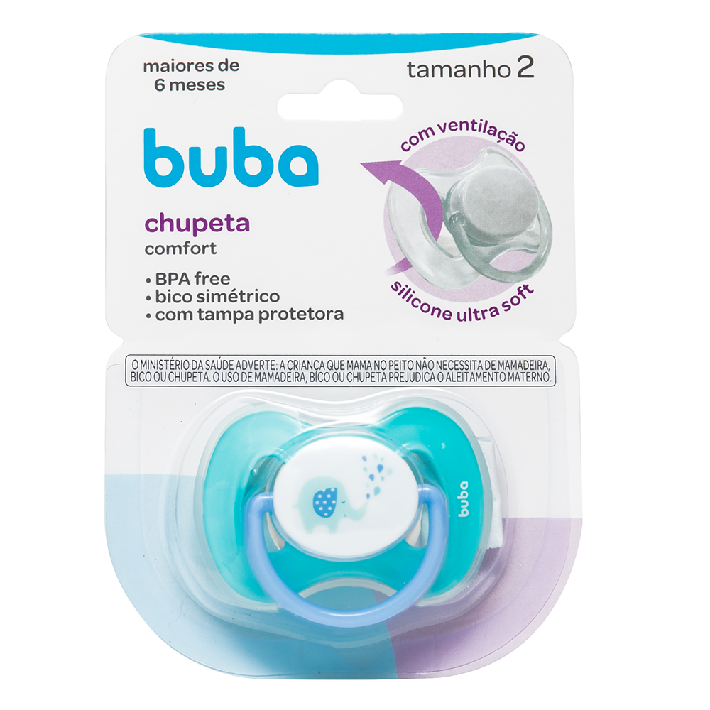 Chupeta Buba comfort Tam.2 Elefantinho - Azul