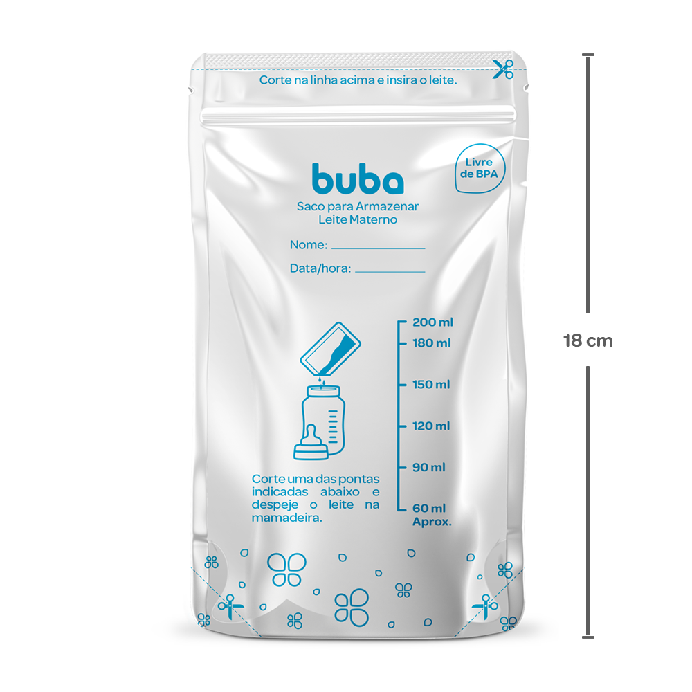 Saco para Armazenar Leite Materno - Buba