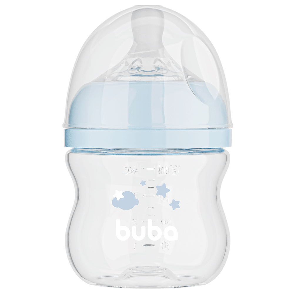 Mamadeira Easy Flow Nuvem Azul, 120ml, Anticolica - Buba