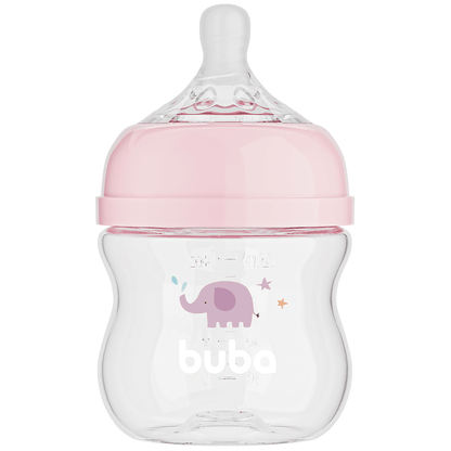 Mamadeira Easy Flow Elefante Rosa, 120ml, Anticolica - Buba