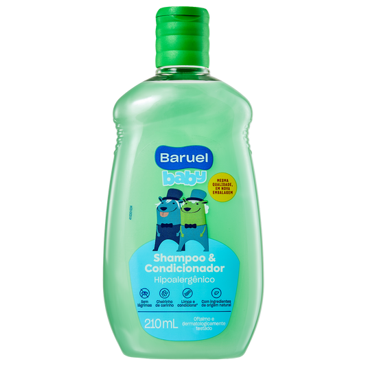 Shampoo e Condicionador Hipoalergênico, 210ml - Baruel Baby