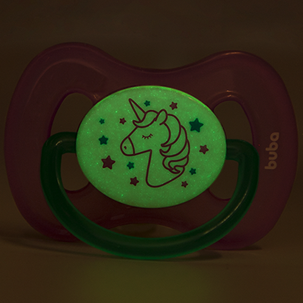 Chupeta Buba comfort Tam.1 Noturna - Unicórnio