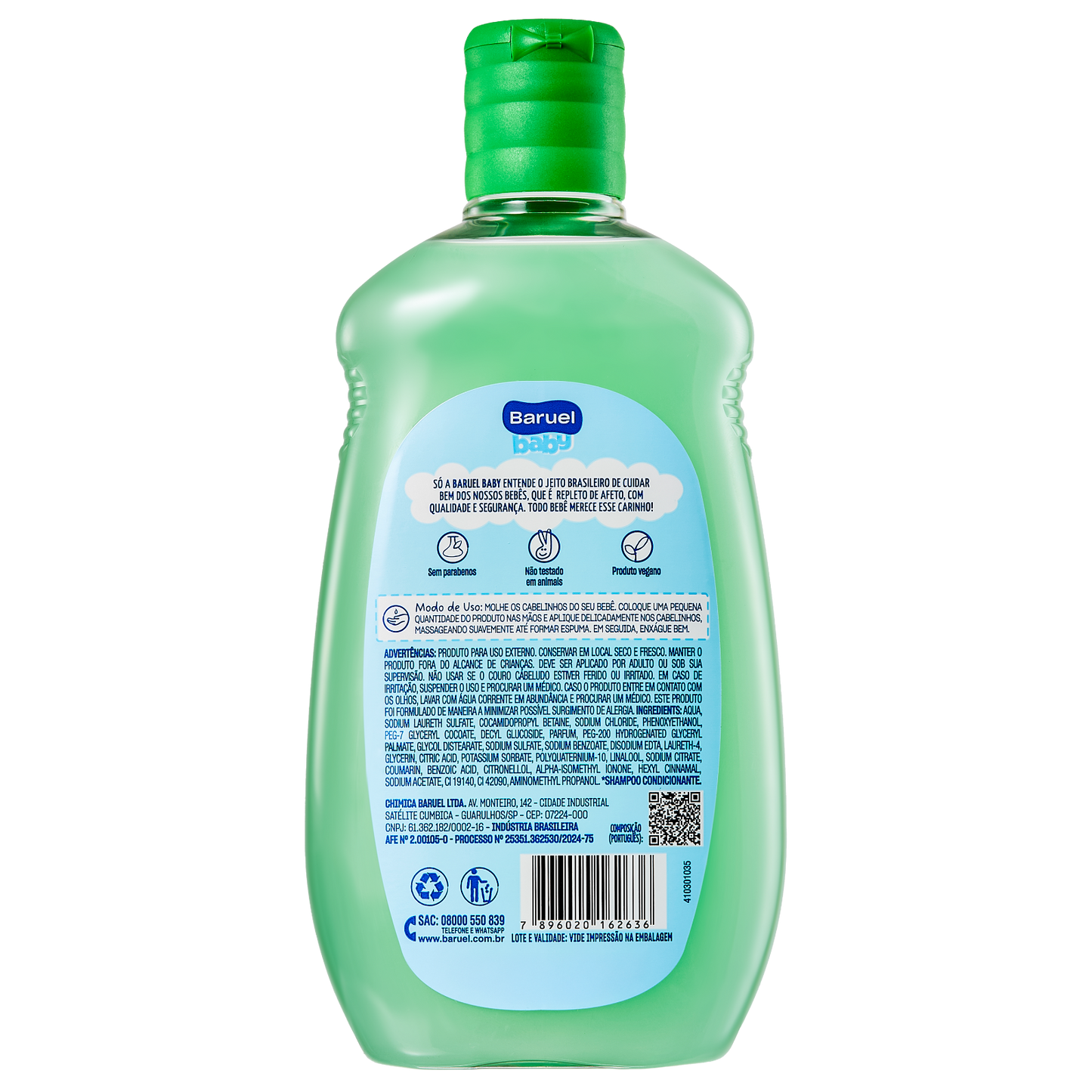 Shampoo e Condicionador Hipoalergênico, 210ml - Baruel Baby