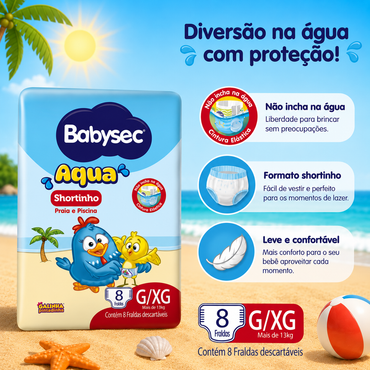 Fralda para Piscina G/XG com 8 un - Babysec Aqua