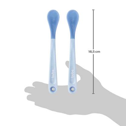 Kit 2 Colheres Termossensiveis, Azul - Buba