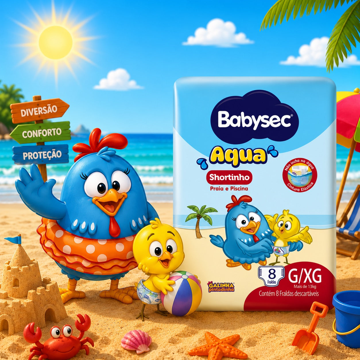 Fralda para Piscina G/XG com 8 un - Babysec Aqua