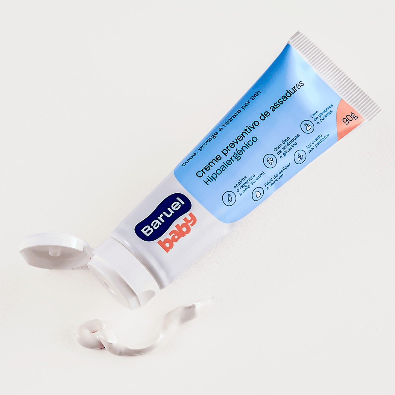 Creme Preventivo de Assaduras com Oleo de Amendoas, 90g - Baruel Baby
