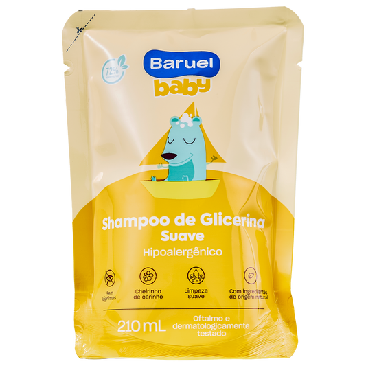 Refil Shampoo Suave, 210ml - Baruel Baby