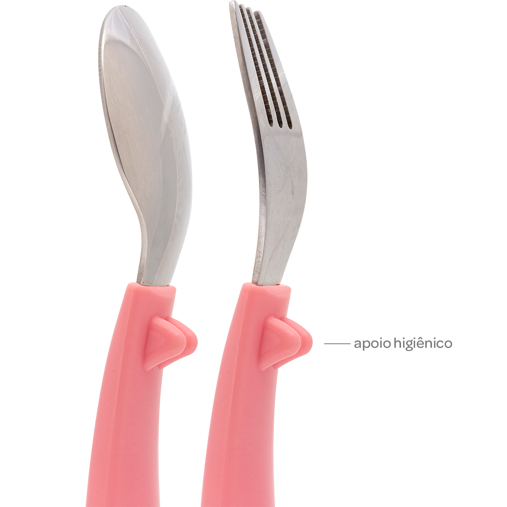 Kit Talheres Buba Zoo - Rosa