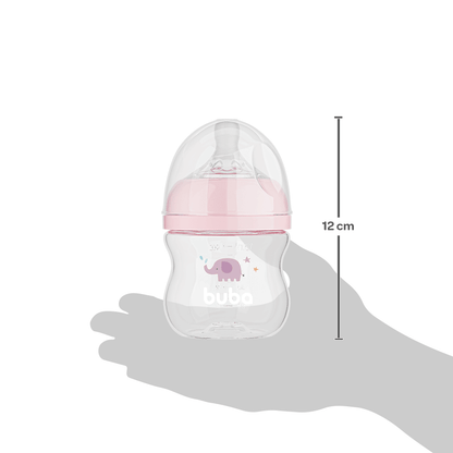 Mamadeira Easy Flow Elefante Rosa, 120ml, Anticolica - Buba