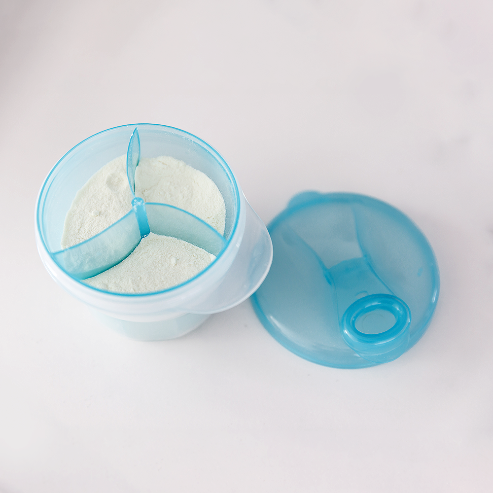 Pote para Leite em Pó com Divisória - Azul