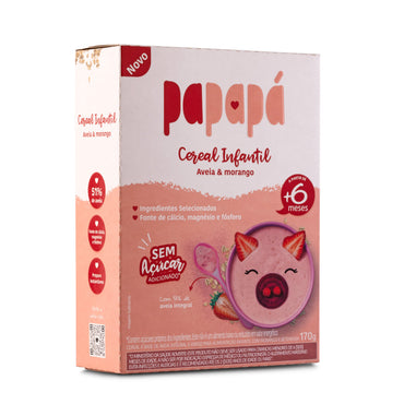 Cereal Infantil: Aveia, Morango e Beterraba, Caixa, 170g - Papapá
