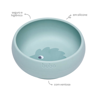 Bowl em Silicone com Ventosa Verde, Cloudy - Buba