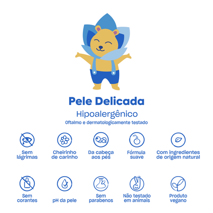 Sabonete Liquido Pele Delicada, 210ml - Baruel Baby