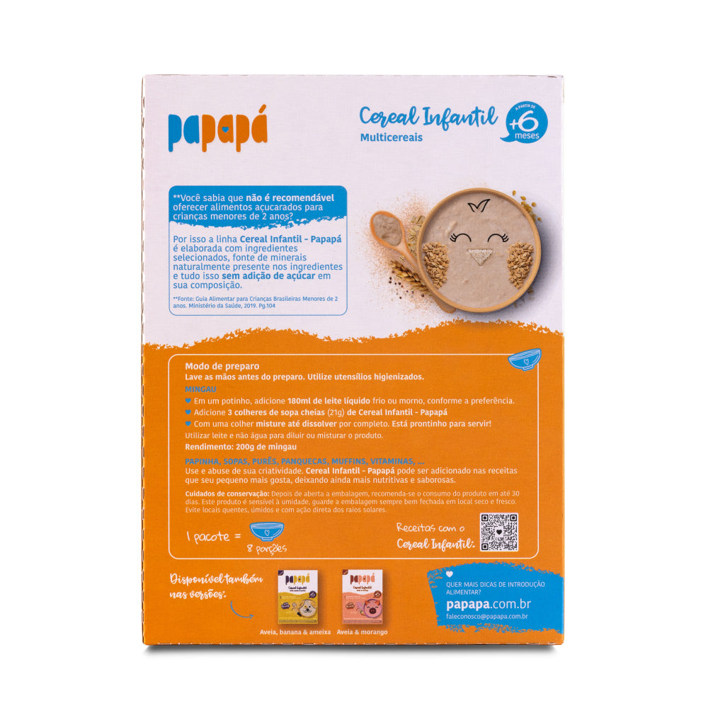 Cereal Infantil: Multicereais, Pouch, 170g - Papapá
