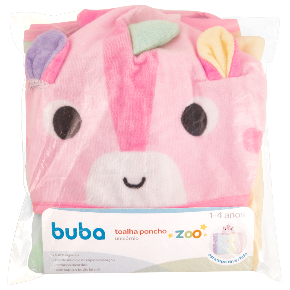 Toalha Poncho Buba Zoo - Unicórnio