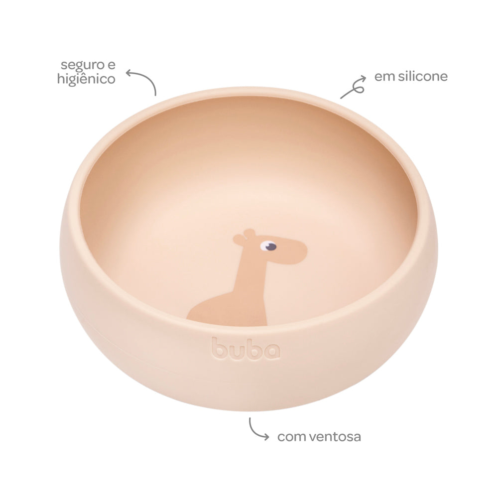 Bowl em Silicone com Ventosa Bege, Cloudy - Buba