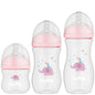 Kit 3 Mamadeiras Easy Flow Elefante Rosa, 120ml/270ml/330ml, Anticolica - Buba