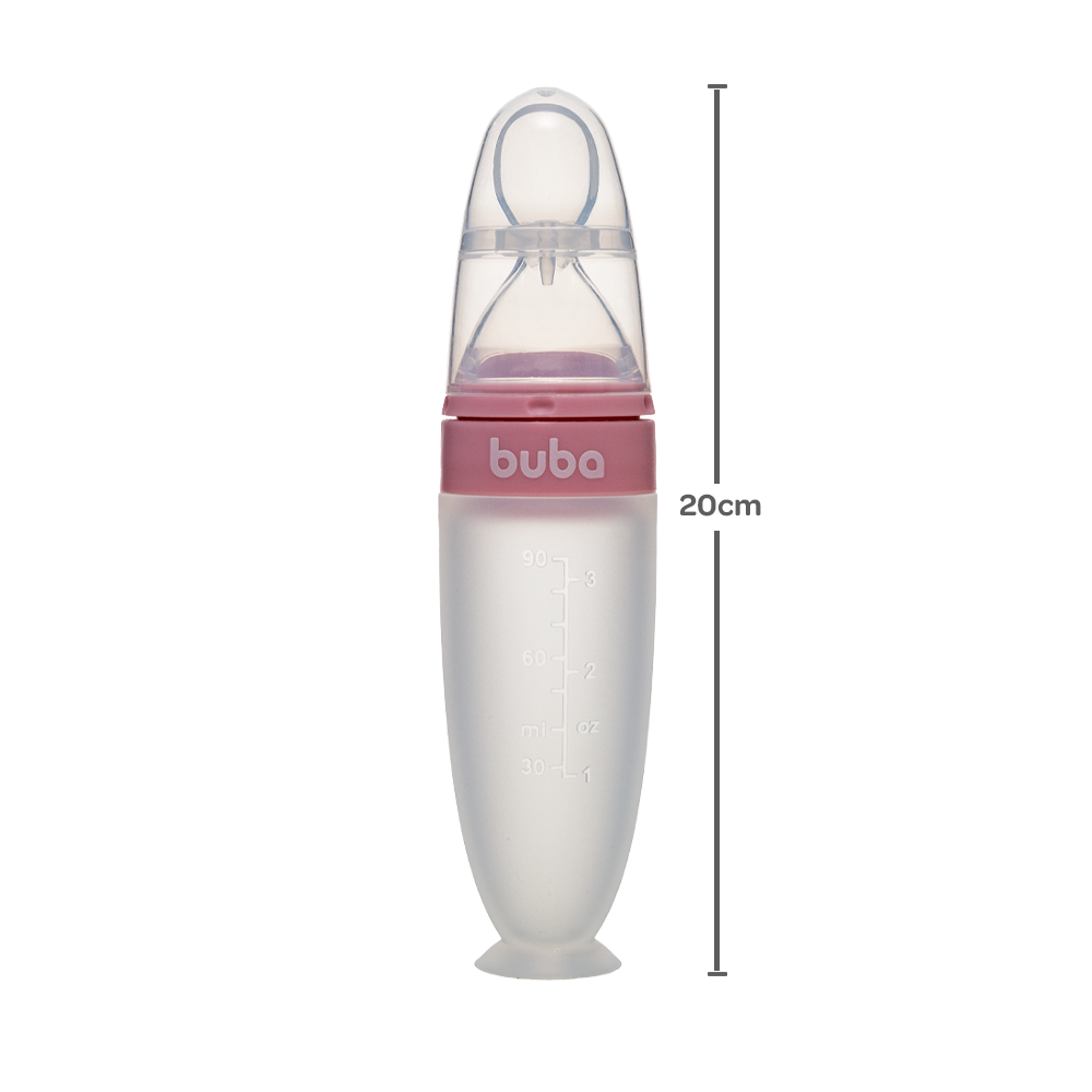 Colher Dosadora em Silicone com Ventosa - Rosa