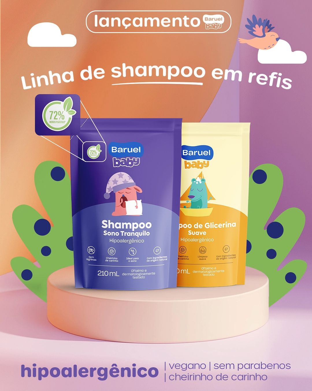 Refil Shampoo Sono Tranquilo, 210ml - Baruel Baby