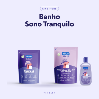 Kit Banho Sono Tranquilo - composição com os 3 itens