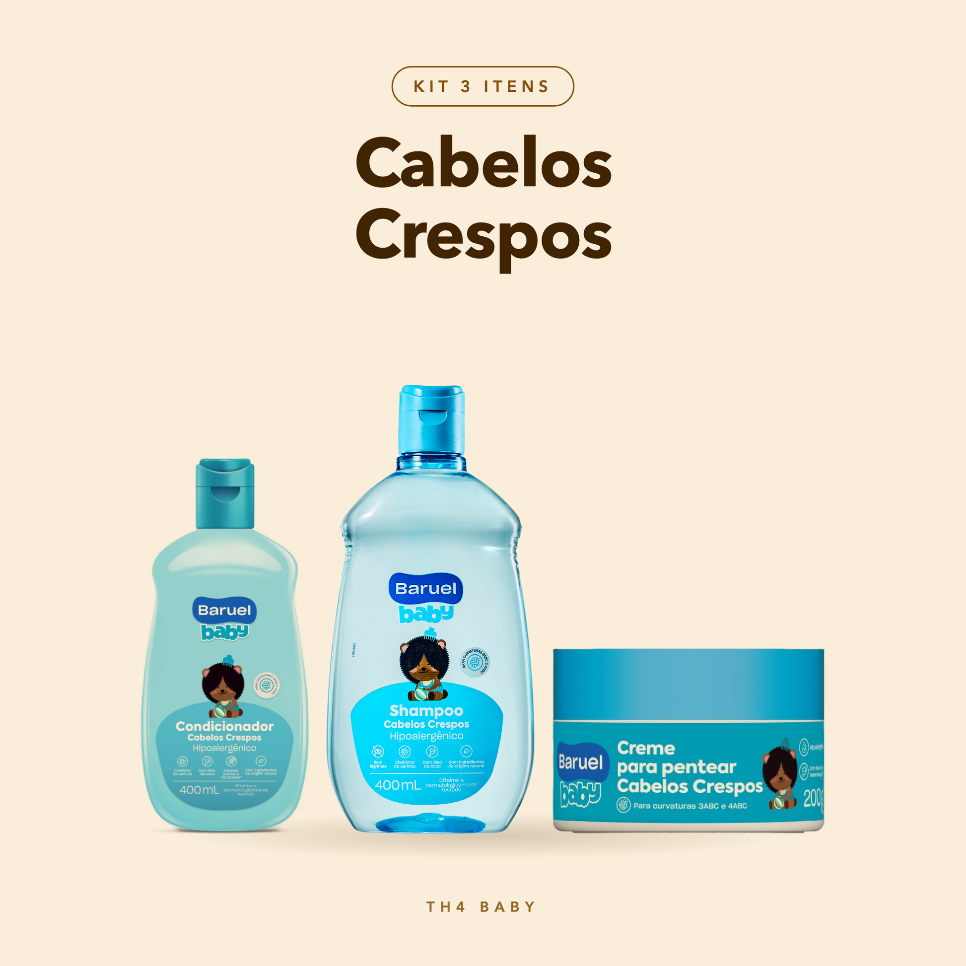 Kit Cabelos Crespos - composição com os 3 itens
