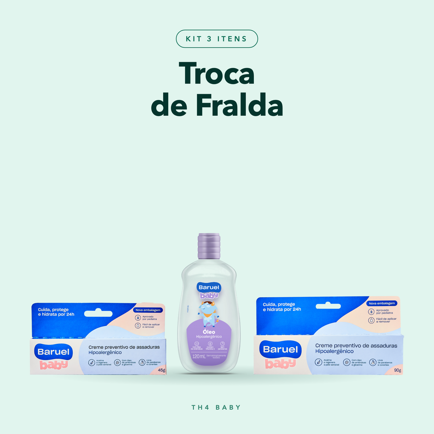 Kit Troca de Fralda - composição com os 3 itens
